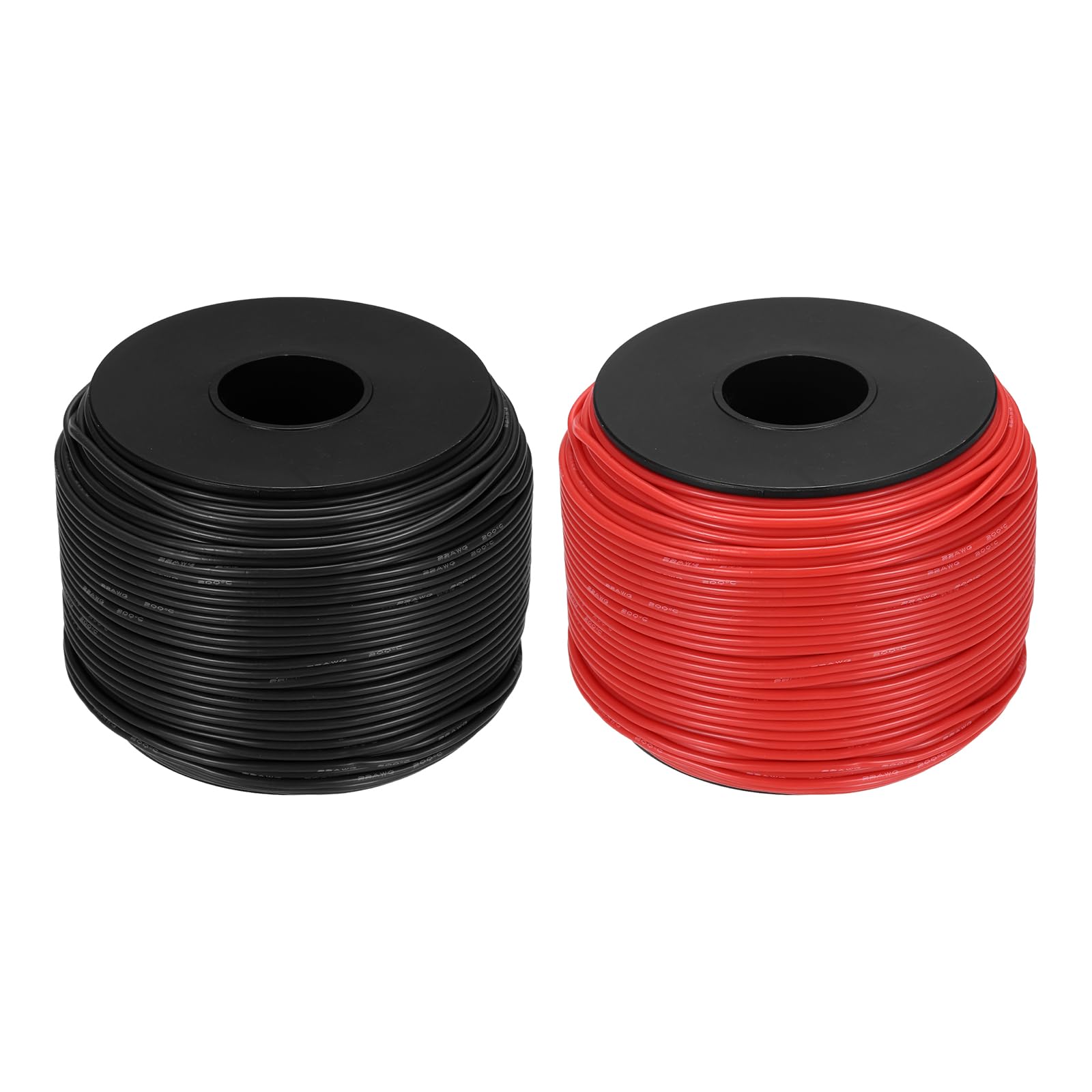 QUARKZMAN 2 Piezas Carrete de Cable Eléctrico 600V 200C Rojo y Negro