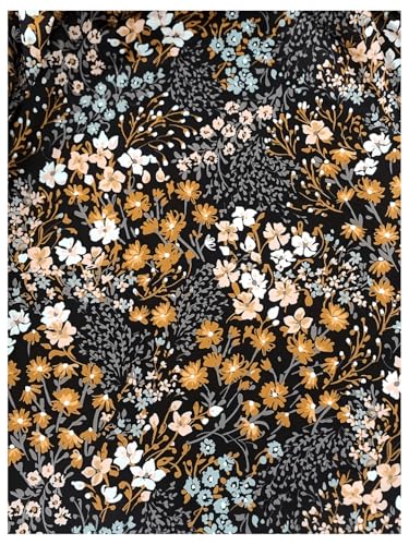 GORGLITTER Women's Plus Size Floral Boho Maxi Skirt Elastic High Waisted Ruffle A Line Flowy Renaissance Skirts4