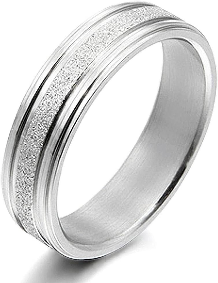 Gemini His or Her Anniversary Wedding Couple Titanium Rings width 4mm 6mm Valentine's Day Gift