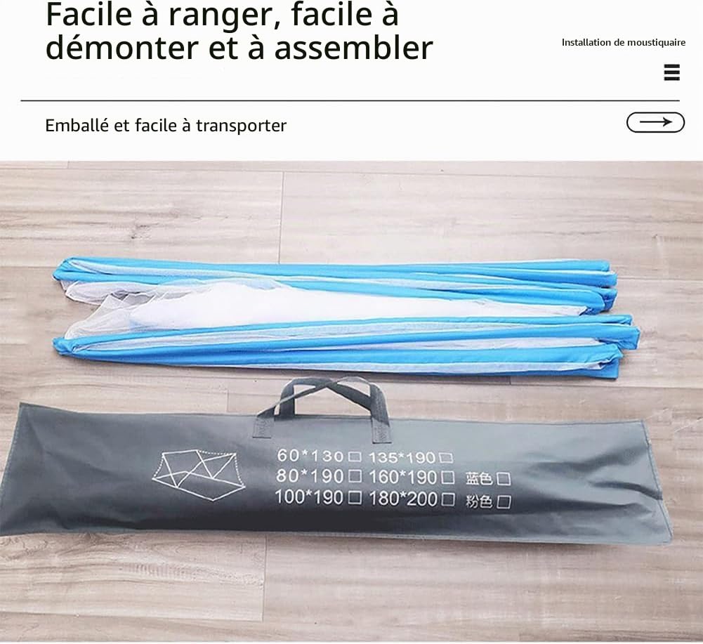 Générique Moustiquaire Pliable Lit 2 Places - Tente Anti-Moustique Pop-Up, Moustiquaire de Lit Portable, Facile à Installer, Maille Ultra Fine, Idéale pour Chambre, Camping, Voyage