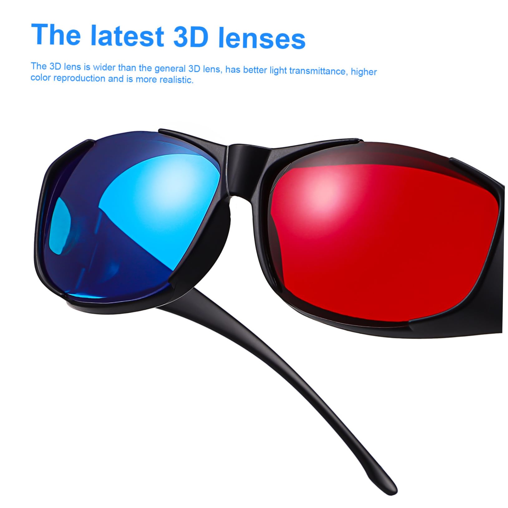 5 Stück Rot Blau 3D-Brillen aus Kunststoff mit Breiter Anwendbarkeit und Einfacher Bedienung für Gaming und Kinoerlebnis