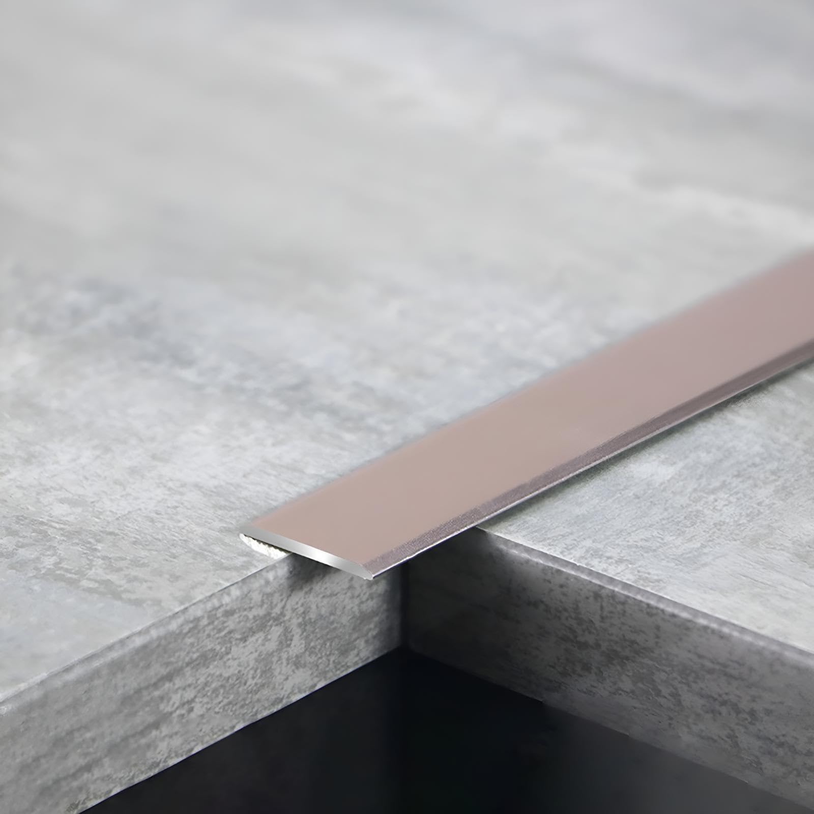 Tira De Transición Laminada De 3*90cm De Aleación De Aluminio, Rodapiés Robustos Para Transiciones Perfectas En Suelos, Perfil De Transición De Alta Calidad Para Interiores Y Exteriores(Rose g