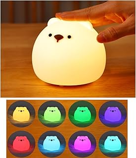 Luz noturna portátil para bebês, luz noturna LED de silicone para berçário com controle de toque que muda de cor para meninas, meninos, bebês, quarto e criança, lâmpada de cabeceira para Natal, aniversários, Ano Novo