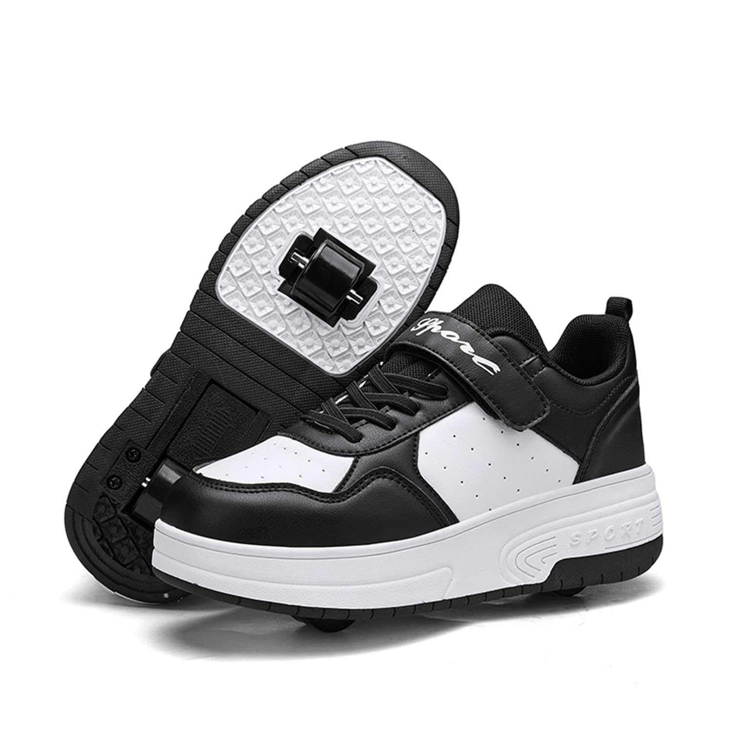 Chaussures à roulettes pour garçons et Filles - Chaussures de Sport d'extérieur avec roulettes pour Enfants, Chaussures de Skateboard Réglables avec roulettes Pâques, Anniversaire, Noël