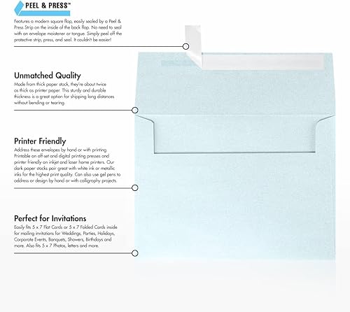 Miniatura 8 de Sobres de invitación A7 (5 14 x 7 14), metálicos y brillante, grupo 1