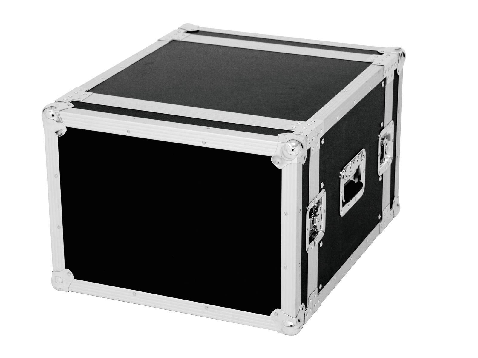 ROADINGER Verstärkerrack PR-2, 8HE, 47cm tief | Flightcase für 483-mm-Geräte (19") | 9 mm mehrschichtig verleimtem Holz, schwarz laminiert