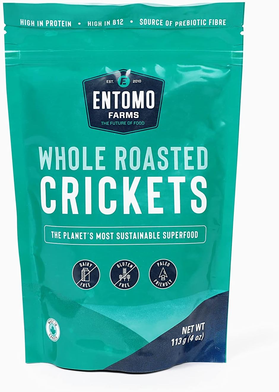 ENTOMO FARMS Whole Roasted Crickets - Canadian Raised - 113 Grams