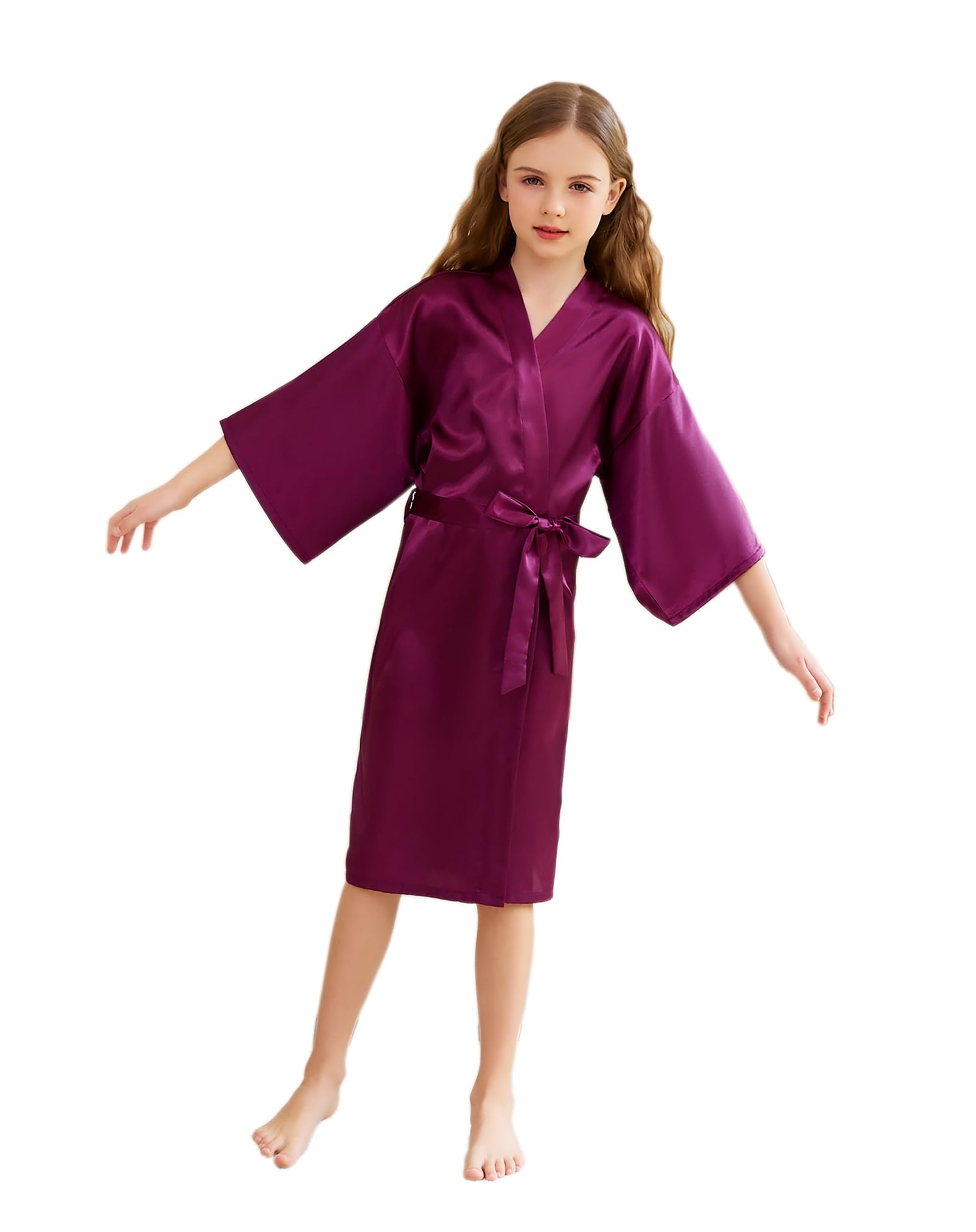 CuteOn Batas de kimono de satén para mujer Fiesta de la novia Batas de boda de dama de honor Batas de baño de seda