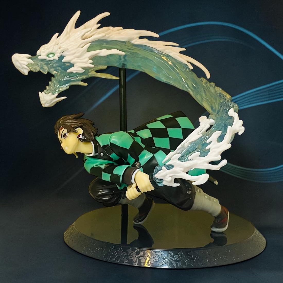 Tanjiro Action Figure_Kamado Water Dragon 20 CM | Demon Slayer Anime Collectible PVC Figure| Premium Tanjiro Figure for Desk Decor, Showcase & Gift-image-45