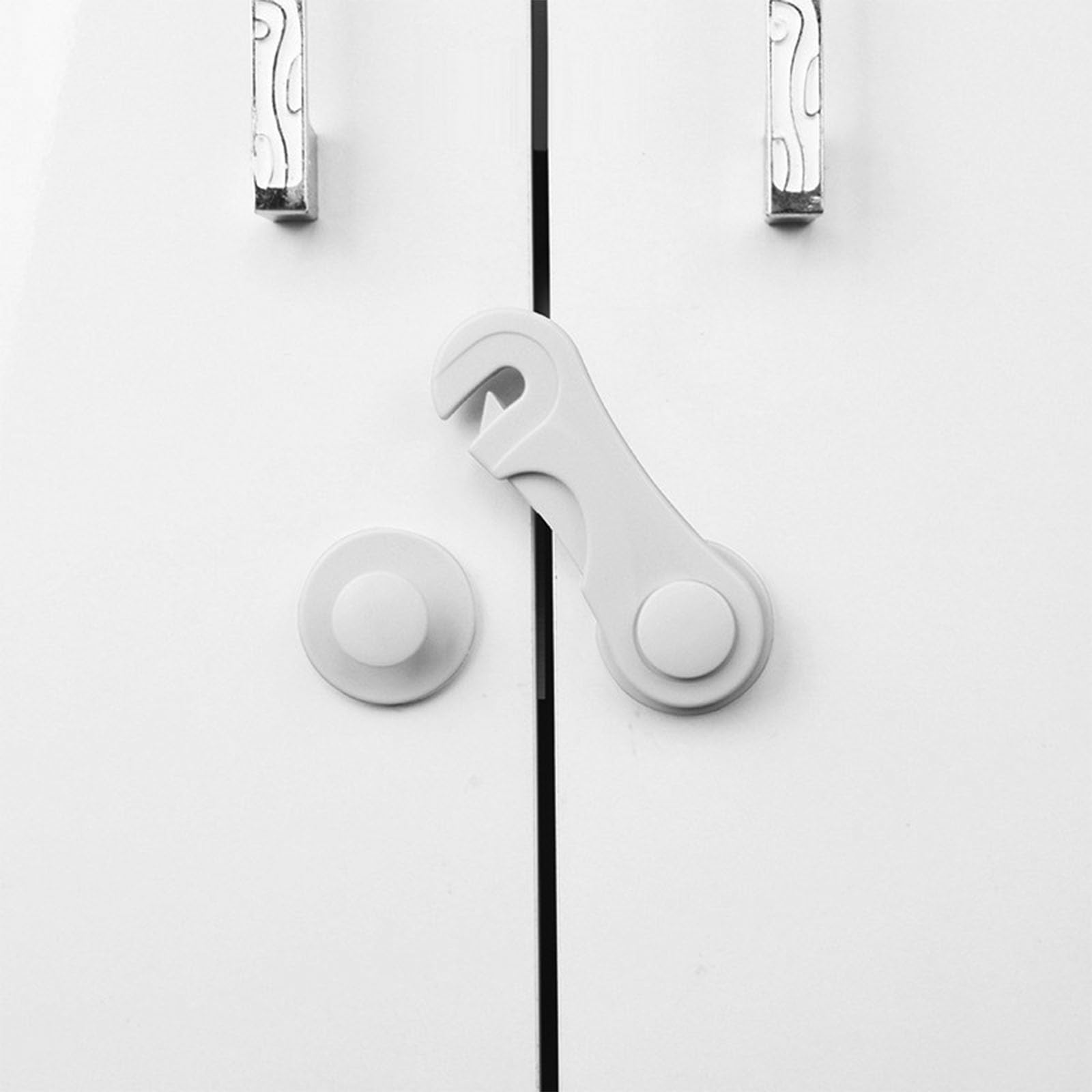 Refrigerator lock, refrigerator lock buckle, protective refrigerator lock, installation refrigerator lock, suitable for any scene (white)
