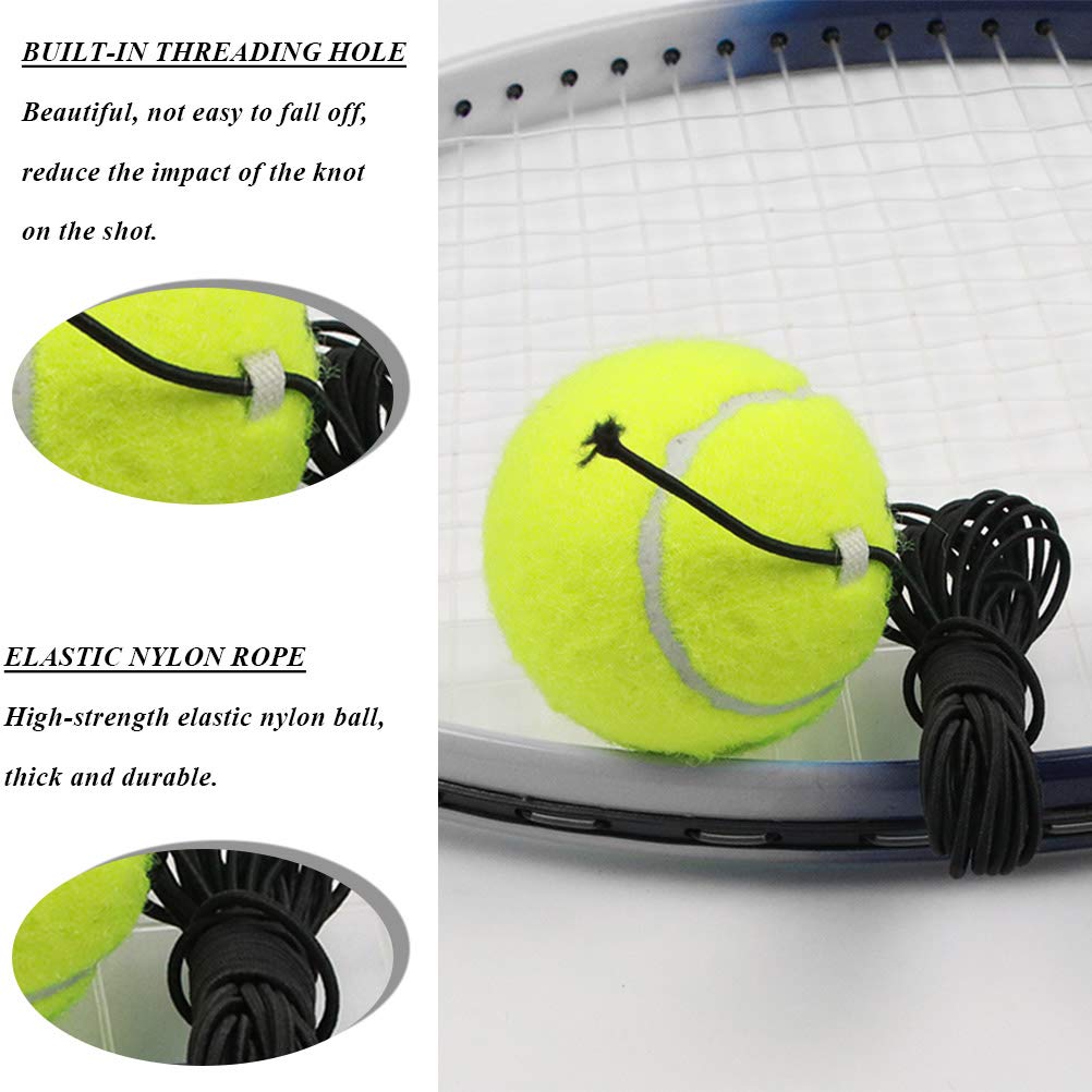 Domybest Balle De Rebond Tennis Balle De Tennis Avec Fil élastique En Caoutchouc Balle Tennis Entrainement Équipement Entraînement Tennis Auto-Apprentissage
