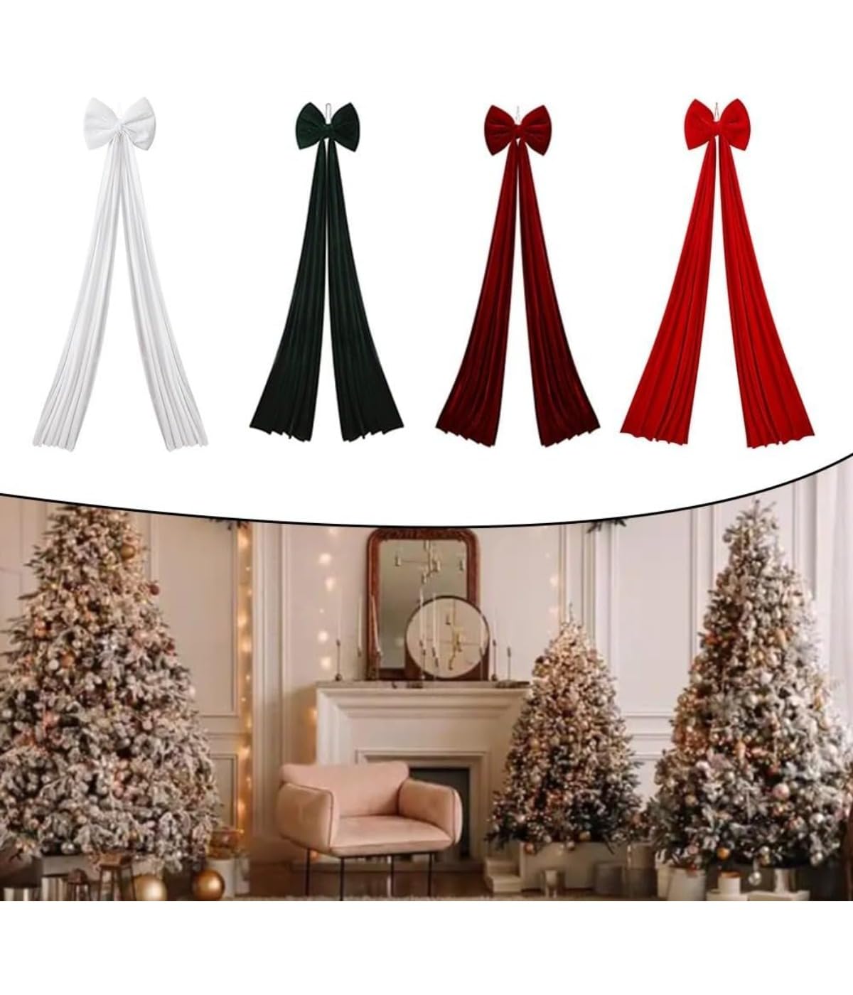 Große Weihnachtsschleife Schleife, Samtschleifen für den Weihnachtsbaum, für Weihnachtsbaum, Haustür, Fenster, 1 Stück (weinrot)