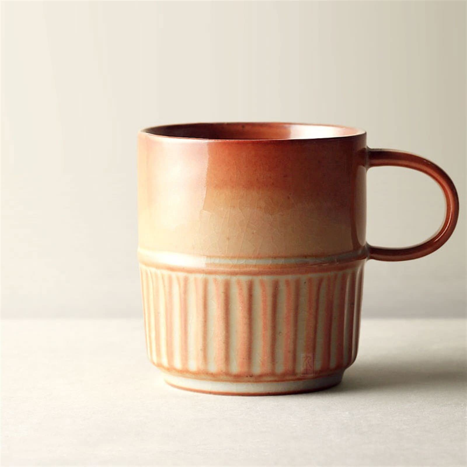 Tasse Becher Handgefertigte Keramiktasse Einfache Retro-Rohkeramiktasse Paartasse Büro-Trinkbecher for Kaffee-Milch-Getränke Kaffeetassen (Color : B)