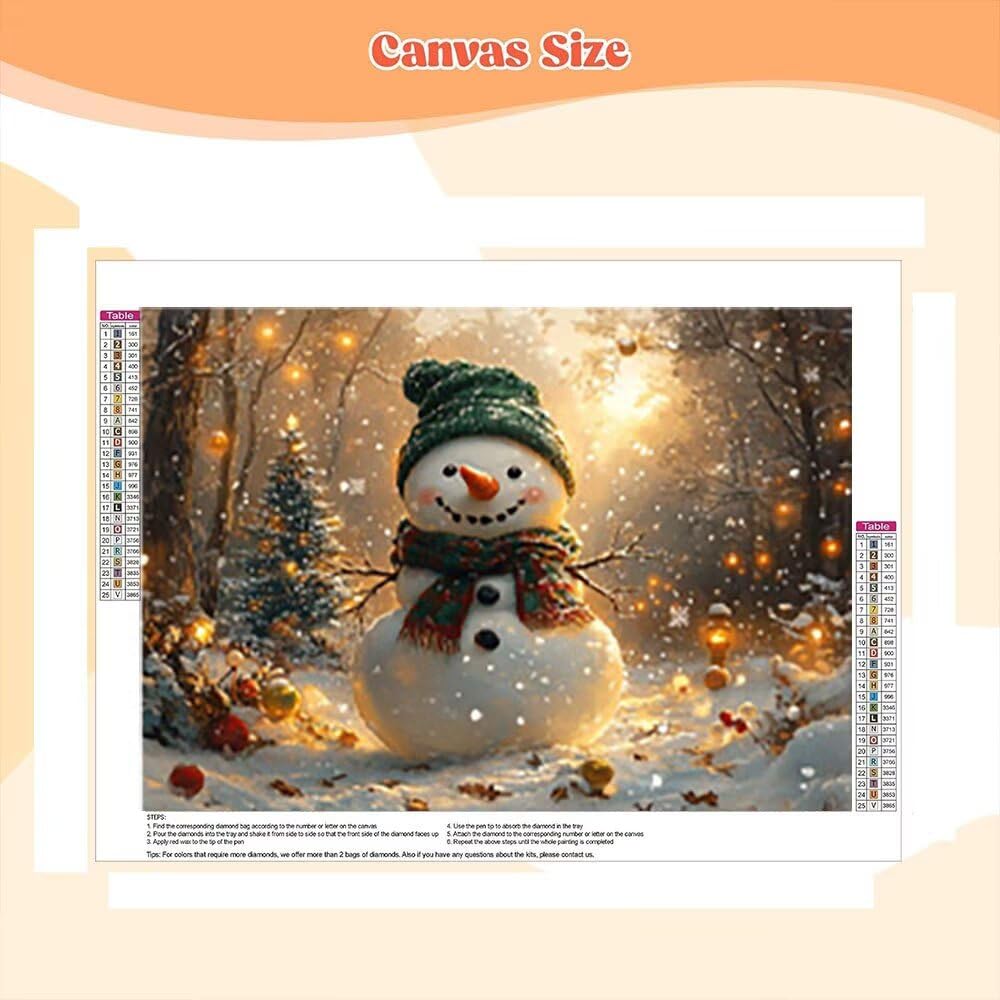 DIY zestawy do sztuki diamentowej, bałwan choinka 5D okrągły pełny diamentowy haft zestaw do malowania, wodoodporne płótno HD, odpowiednie do dekoracji ścian domu, kreatywny prezent 100 x 140 cm YN1N