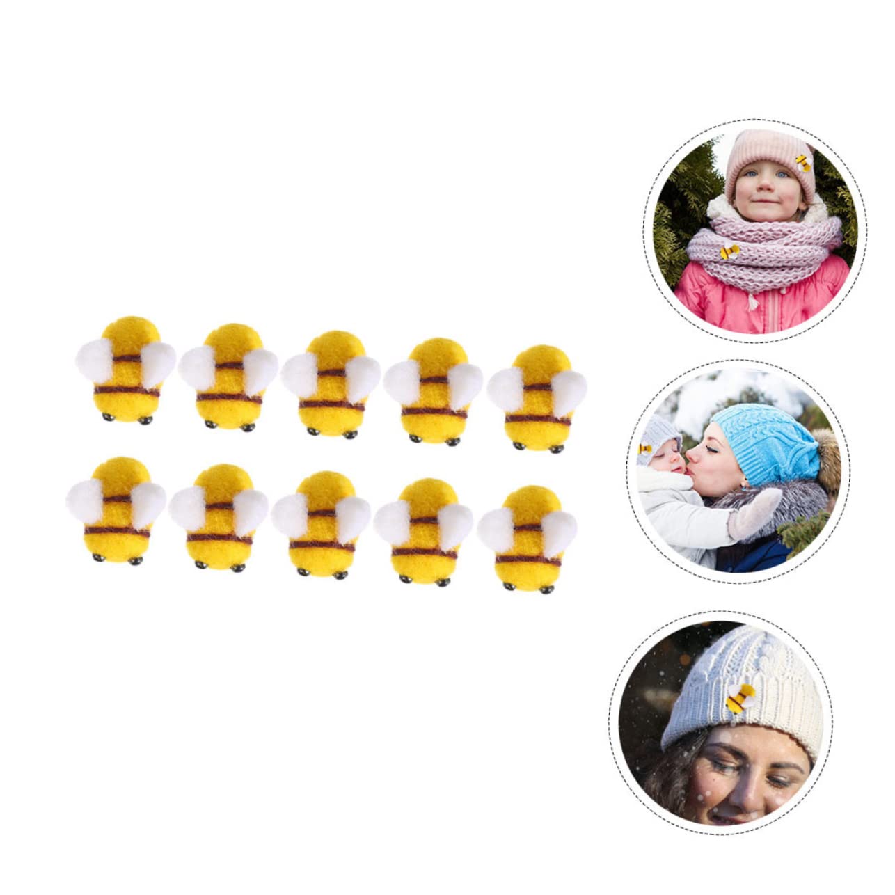 STOBOK 120pezzi Decorazioni Fai Te Feltro Forma di Ape per Crafting e Abbellimenti di Costumi Accessori per Decorazioni per Feste