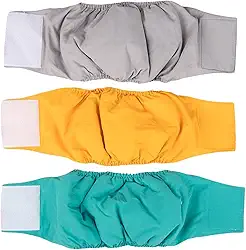 MFMEXUL 3 Faixas Reutilizáveis para Barriga de Cachorro Macho, Calcinhas, Fraldas, Confortáveis E Macias para Filhotes, M