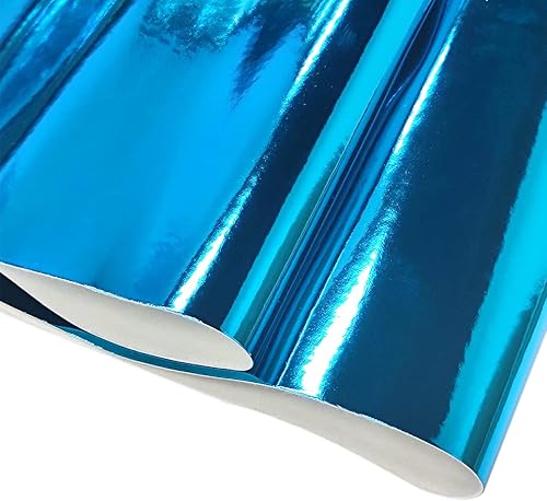 Miniatura 2 de HYANG Espejo holográfico de metal de piel sintética láser 1 rollo de 12 x 53 pulgadas 118 x 531in piel sintética muy adecuado para manualidades