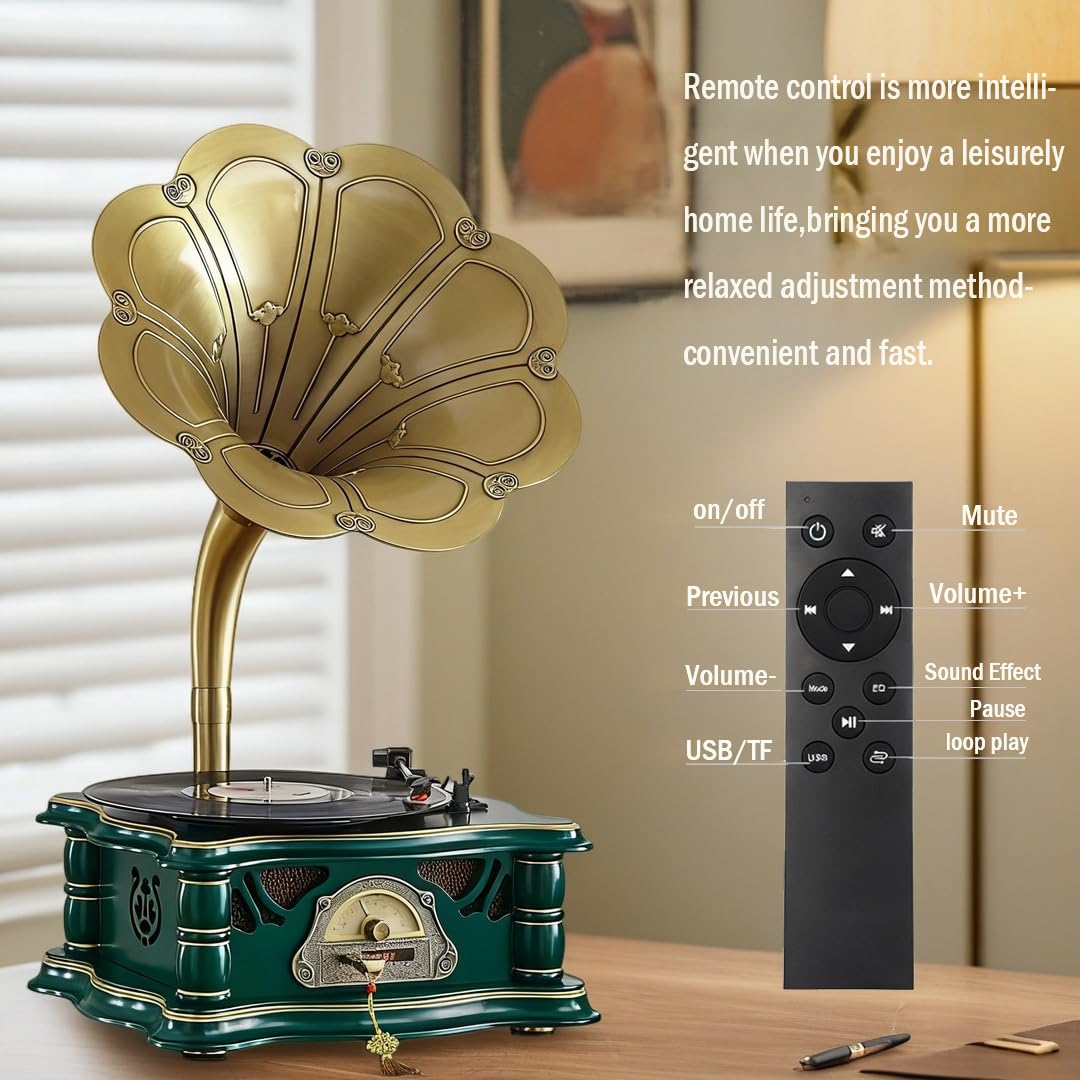 green vinyl record player