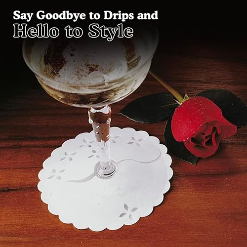 Miniatura 4 de Regency Wraps Fundas de tela desechables absorbentes para las bases de los anteojos con tallo 425 pulgadas paquete de 12 color blanco