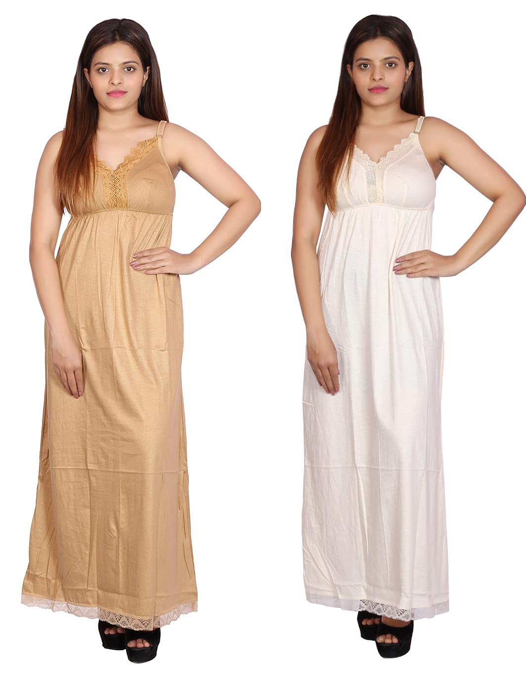 Cotton Slips for Women-Bra Slips for Women-Full Length Slip- Women Sexy Nighty Inner Wear Combo Pack of 2.-image-12