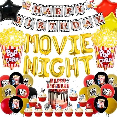 61-Piece Movie Night Party Decorations Set Cover