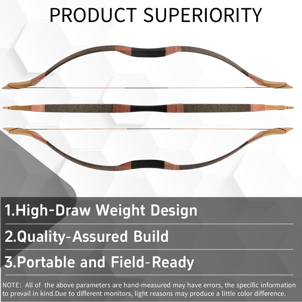 Wolfman 100 lbs Longbow Archery 57 pollici Bows tradizionali con manici in resina epossidica potente per adulti, caccia e tiro all'obiettivo all'aperto