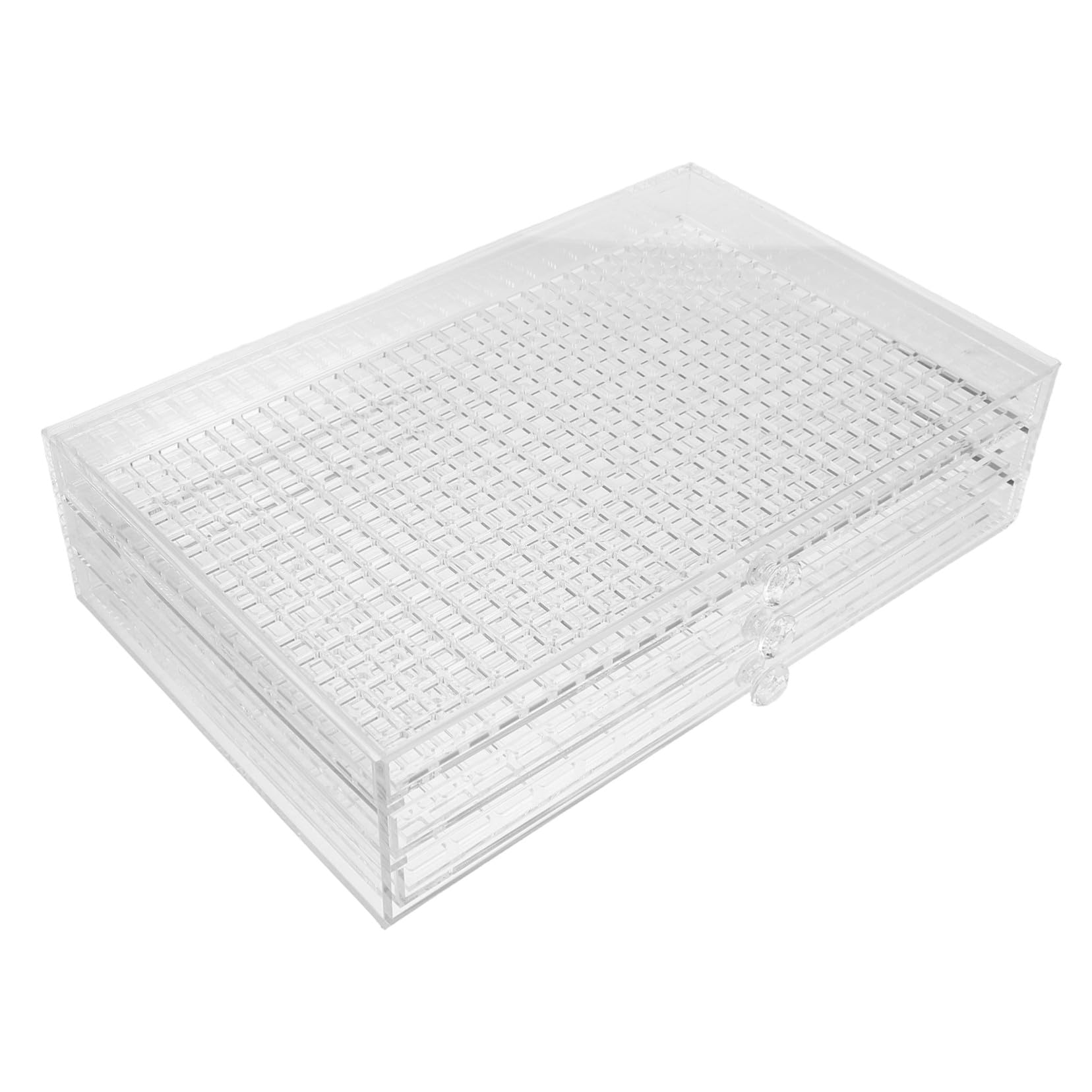 Boîte de Rangement à Trois Tiroirs Organisateur de Breloques Transparent pour Fournitures D'art et Bijoux