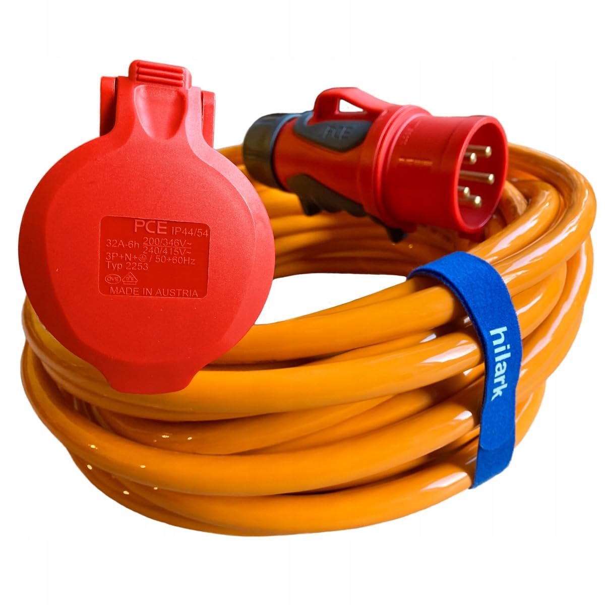 CEE H07BQ-F 5g4 32A - Prolunga elettrica in poliuretano, colore arancione (H07BQ-F 5g4 Grip, 5 metri)