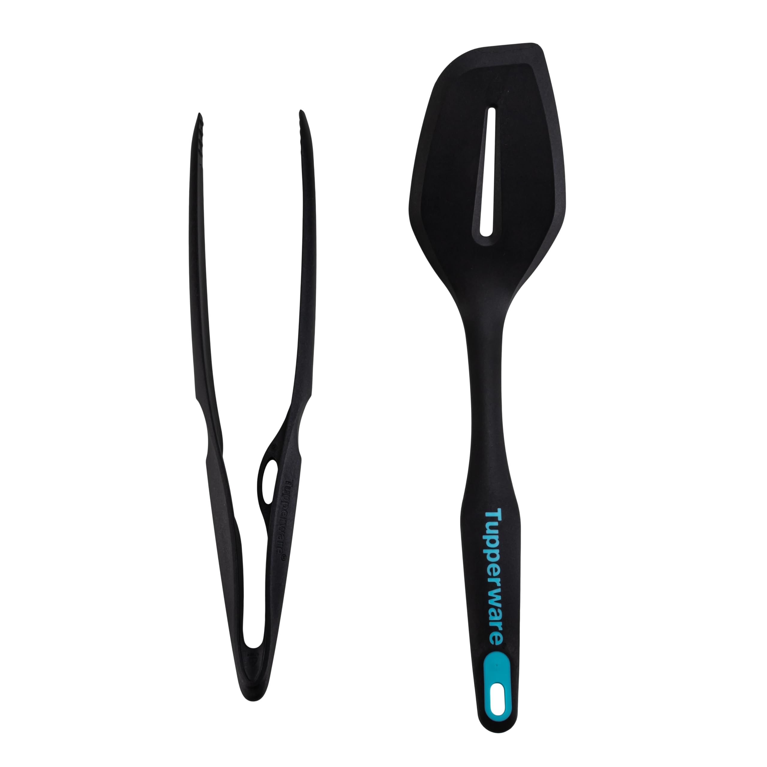 Tupperware Griffbereit Küchenhelfer Grillzange (p) schwarz + Griffbereit Pfannenwender küchenzubehör Küchenzange Servierzange (inkl. Katzen Magnet)