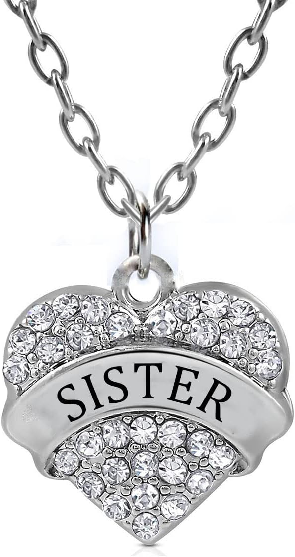ATDMEI Heart Mom Daughter Grandma Aunt Niece Necklace Alloy Zircon Jewelry With Gifts Bag