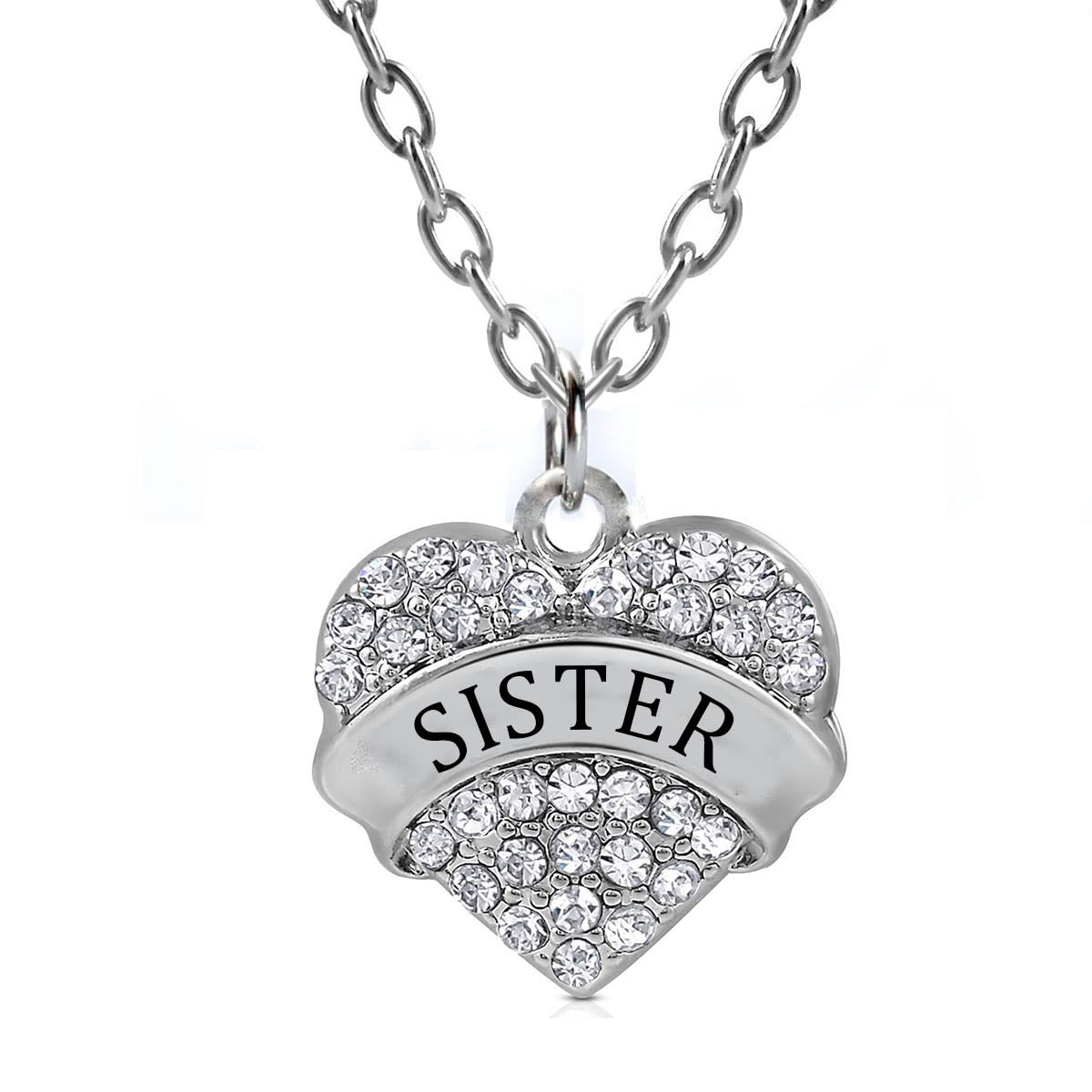 ATDMEI Heart Mom Daughter Grandma Aunt Niece Necklace Alloy Zircon Jewelry With Gifts Bag