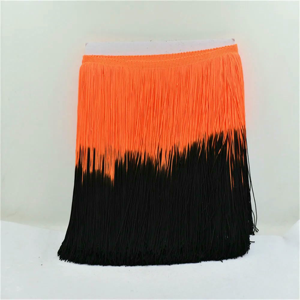 WanMing 20cm Fringe Tassel Latin Trimming Dip Dye Omble Rayon Macrame Lace Samba DanceWear Trimming Sewing Trims mixed color