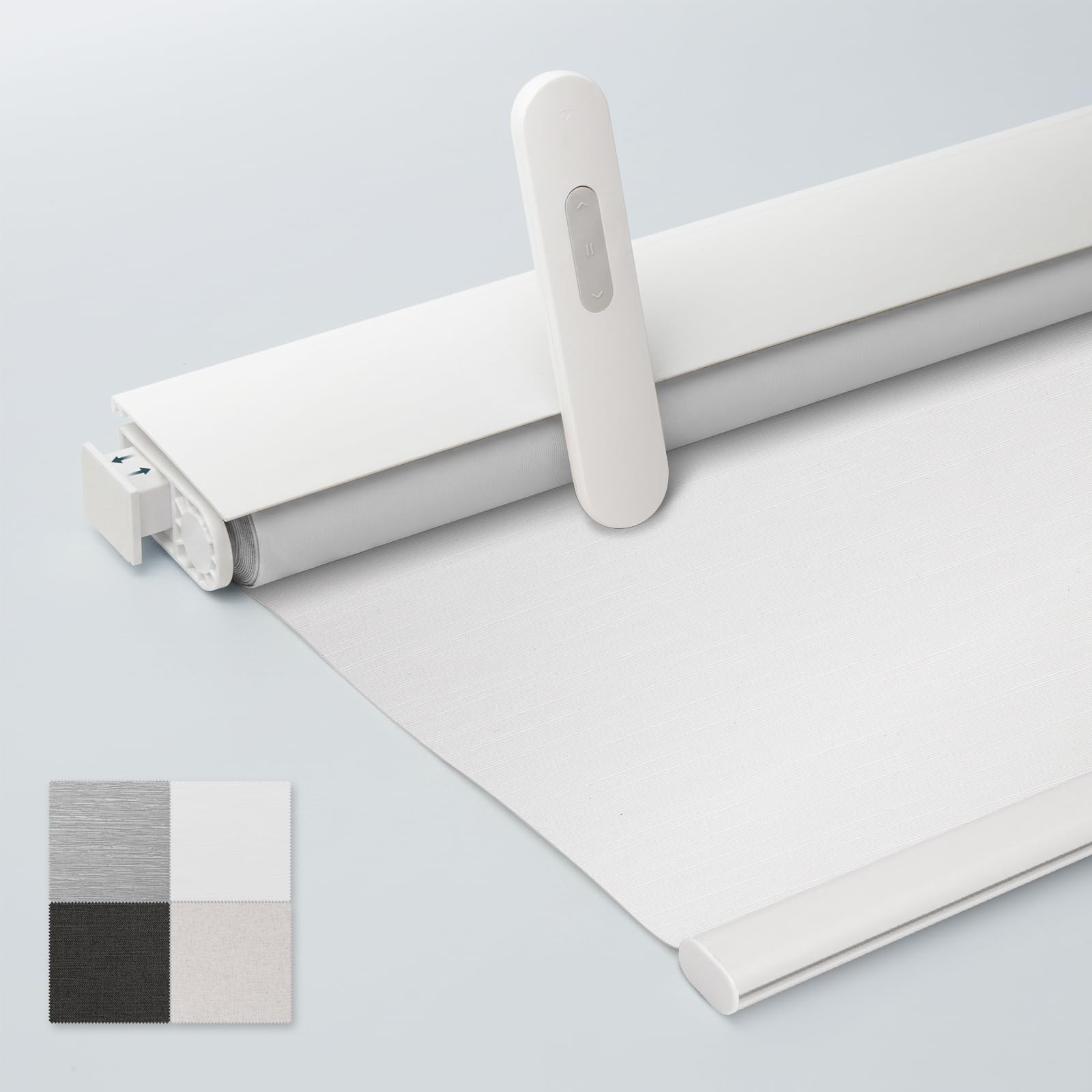 Motorized Blinds No Drill Automatic Roller Shades Cordless Smart Remote Windows Blinds (Customize Size)