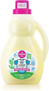 Dapple Baby Laundry Detergent, Plant Based Baby Detergent, Natural Ingredients, HE Liquid Detergent, Fragrance Free Scented, 50 Loads - 1.5L, 50 Ounces