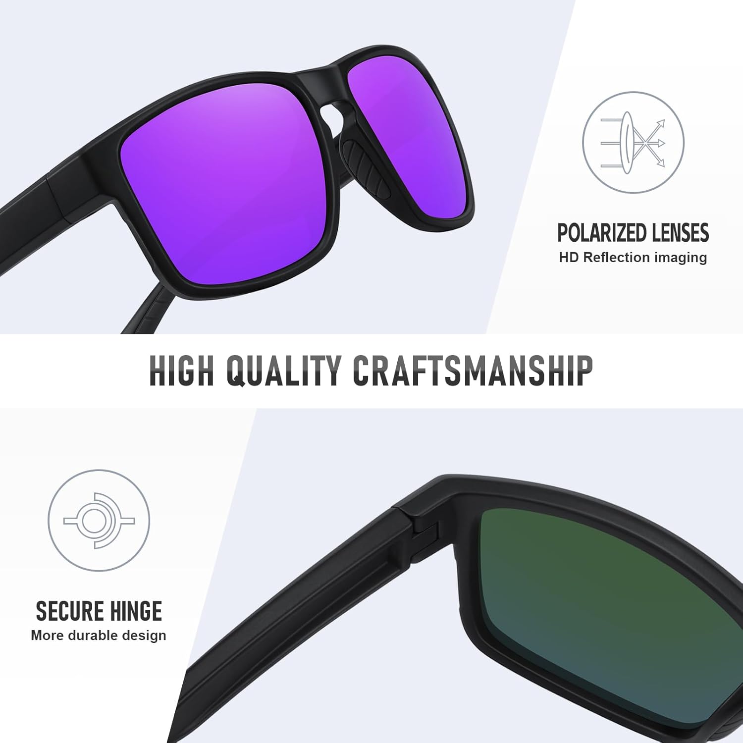 Sports Polarized Sunglasses for Men Women UV Protection Unbreakable Driving Running Fishing Hiking Sun Glasses - Image 4