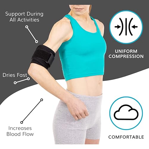 Miniatura 4 de BraceAbility Banda de bíceps – Soporte de manga de compresión para la parte superior del brazo para tratamiento de tendinitis, desgarros, alivio de