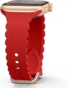 Sunnywoo Lace Sport Silicone Band Compatible with Apple Watch 38mm 40mm 41mm 42mm 44mm 45mm 46mm 49mm for Women, Soft Wristband Waterproof Replacement for iWatch Series Ultra 10 9 8 SE 7 6 5 4 3 2 1