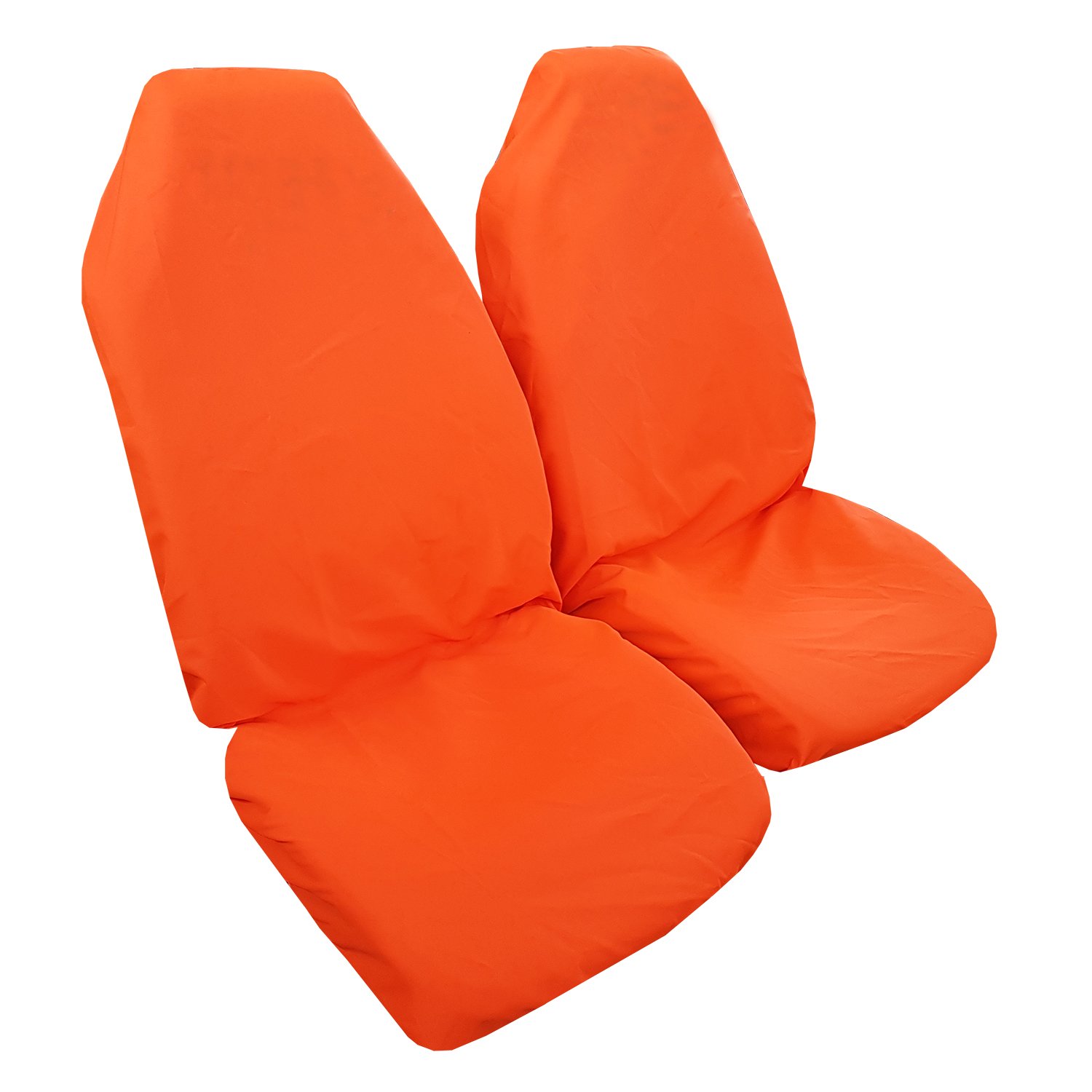 New 2pcs Sporty Throw Over Seat Cover For Most Cars Pickups SUV - Orange Color