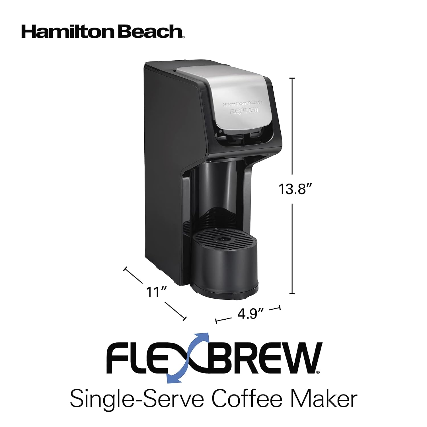 Hamilton Beach FlexBrew Single Serve Coffee Maker, Coffee Machine Compatible with Pod Packs and Grounds, Black Next Gen (49900), view 7