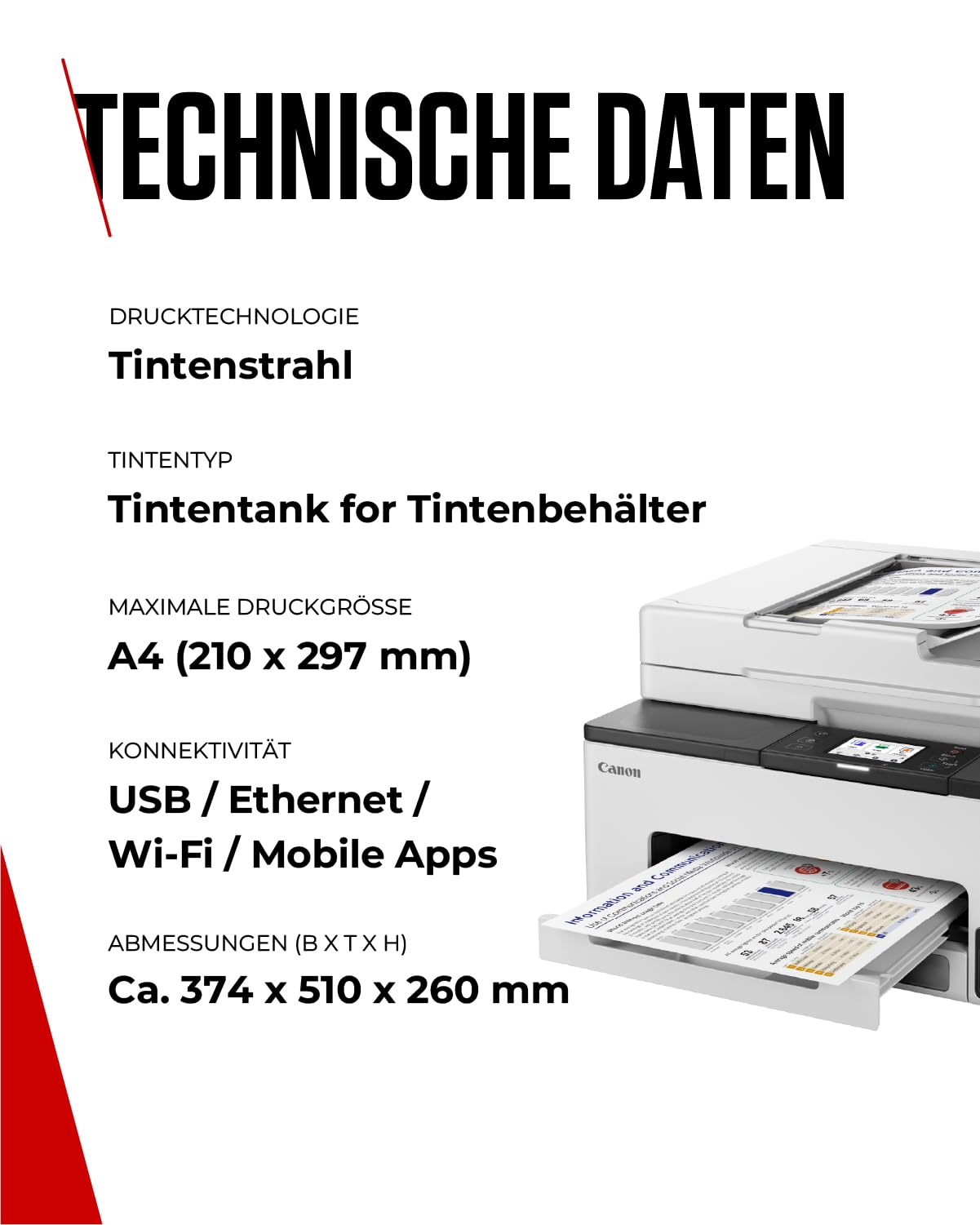 Canon MAXIFY GX2050 Tintenstrahldrucker 4-in-1 Multifunktionsgerät DIN A4 (Drucker – Bild 6
