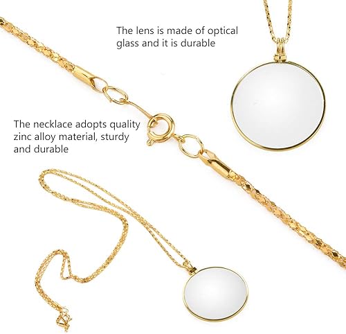 Miniatura 3 de Monóculo para ojo, lupa colgante, lente monóculo de lupa portátil 5X con collar colgante para lectura, manualidades, costura, joyería, pasatiempos