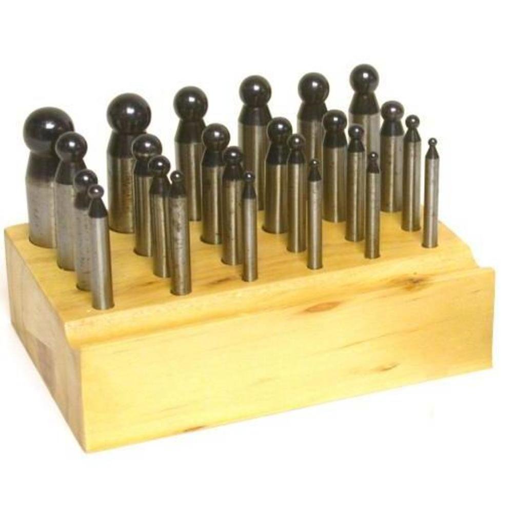 Dapping Punches w/Wood Stand 24 Piece Steel