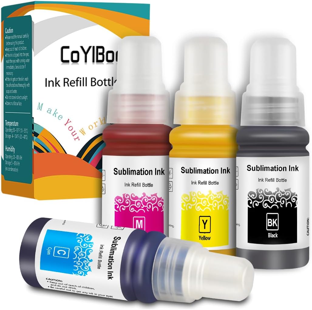 Sublimation Ink for Supertank Refilled Ink Bottles Compatible for ET-2800 ET-2803 ET-2720 ET-4700 ET-4750 ET-4760 ET-2700 ET-2750 ET-2760 ET-3710 ET-15000 ET-3700 ET-3750 ET-3760 ET-3850