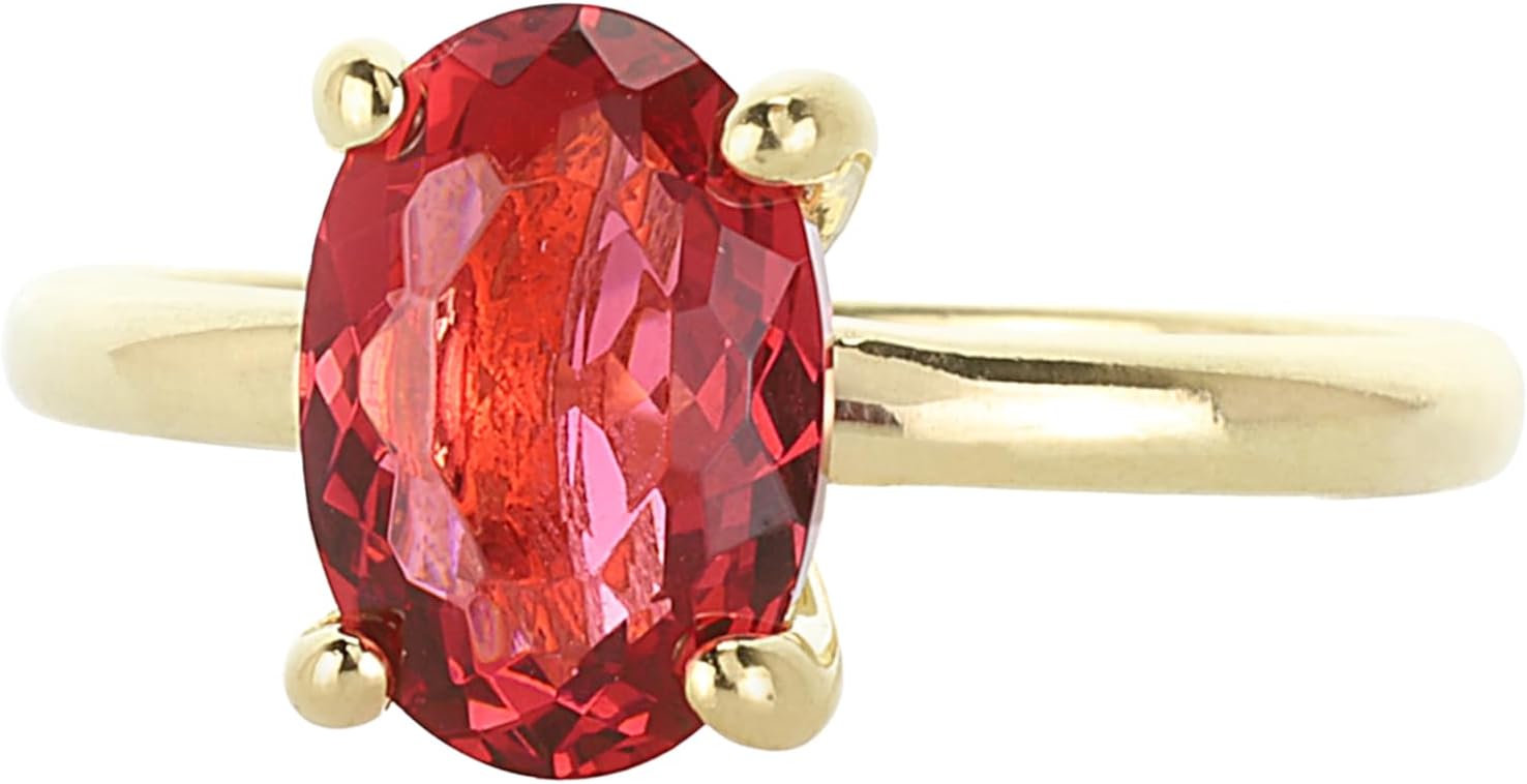 Pink Tourmaline Solitaire Gold Ring - Premium Gold Filled with Handcrafted Oval Cut Gemstone - Elegant October Birthstone Jewelry - Timeless and Classic Design for Women