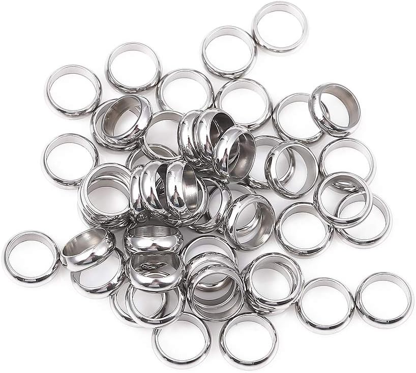 Stainless Steel Spacer Beads 8x2.5mm Rondelle Loose Charm Caps Beads for DIY Jewelry Making 50pcs with 6mm Hole - Image 4
