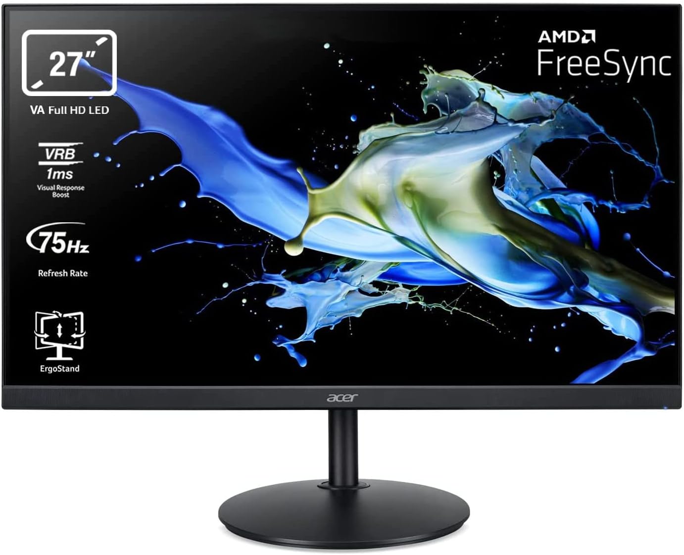 Acer CBA272Bbir Monitor PC 27, Display VA Full HD, 75 Hz, 1 ms (VRB), 16:9, FreeSync, VGA, HDMI (1.4), Lum 250cd/m2, ZeroFrame, Regolazione in Altezza, Cavo HDMI Incluso Acer CBA272Bbir Monitor PC 27, Display VA Full HD, 75 Hz, 1 ms (VRB), 16:9, FreeSync, VGA, HDMI (1.4), Lum 250cd/m2, ZeroFrame, Regolazione in Altezza, Cavo HDMI Incluso