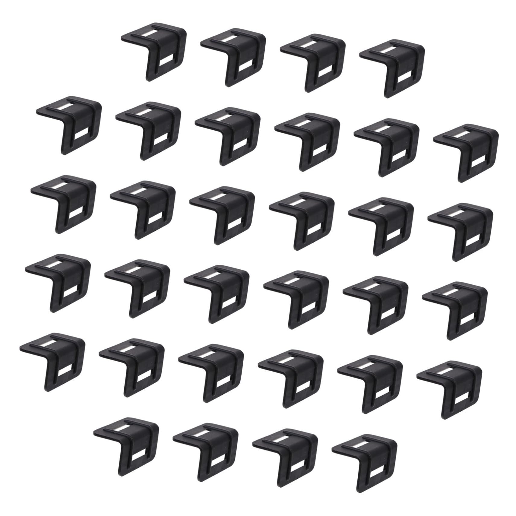 FELTECHELECTR 100 Pcs Carton Corner Protector Tie Down Protectors Corner Strap Protector Tie Down Strap Corners Guard for Cargo Strap Corner Protectors Pallet Protector Black Plastic