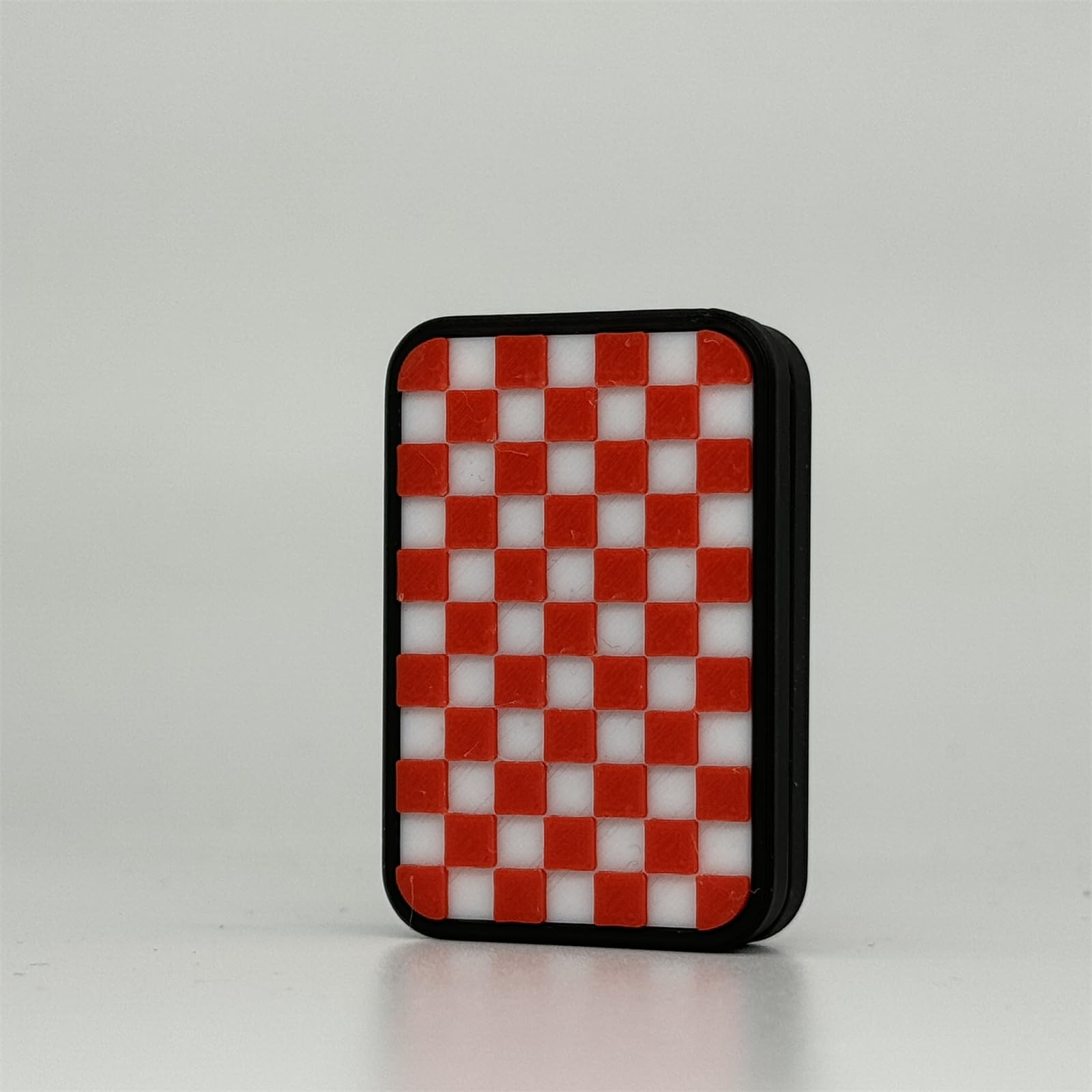 Personalized Checkerboard Fidget Slider EDC Plastic Fidget Toy Creative Stress Relief Toy Office Relaxation Toy Mini Fun Cool Gadget (Red and White Grid)