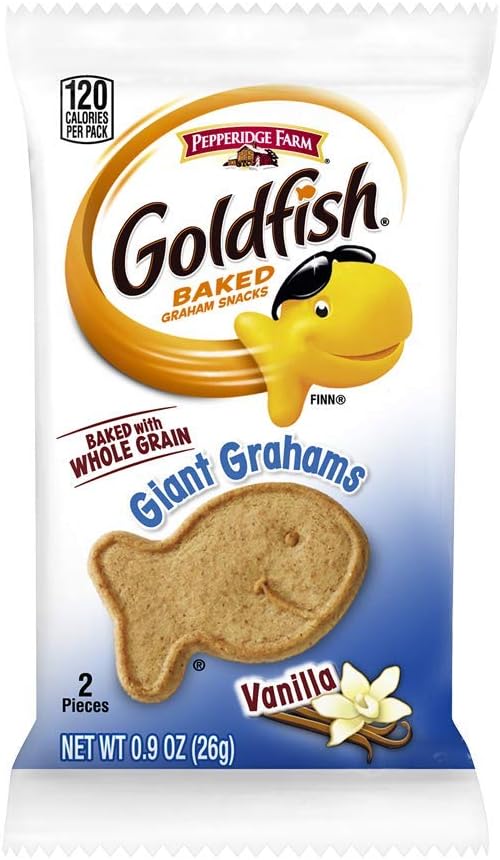 Pepperidge Farm Goldfish Whole Grain Giant Grahams, Vanilla, 0.9 Oz, Pack of 300