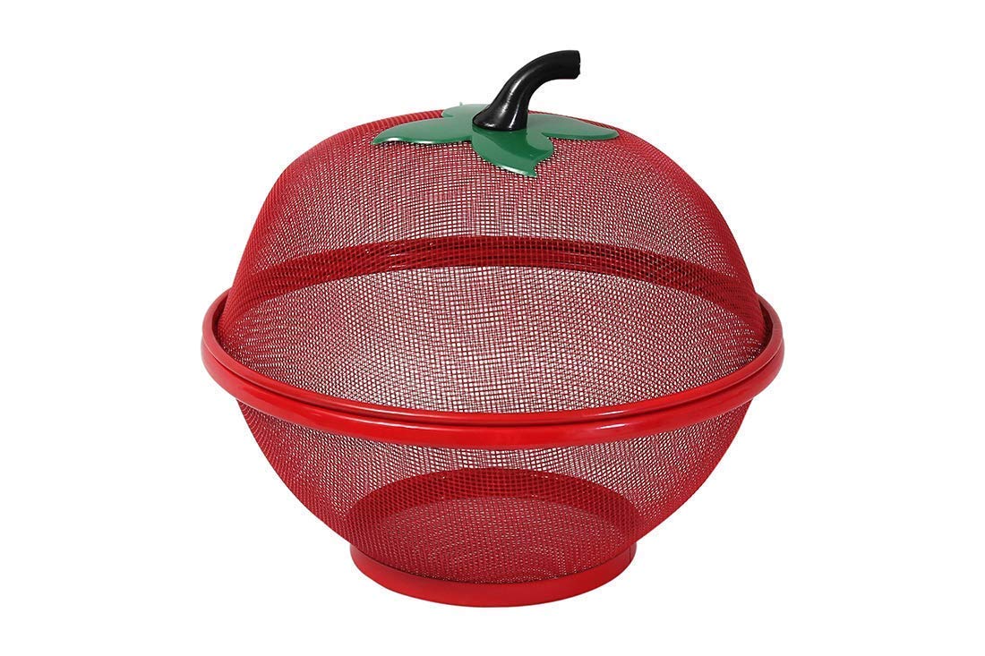 OMAZING KITCHEN Apple Shape Net Fruits Basket for Kitchen (Large Size 28.5 cm) | (Red) 1